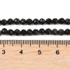 sz57 Turmalin naturalne pasma koralików z czarnego turmalinu, fasetowane, okrągłe, 3~3,8 mm, sznur 38 cm